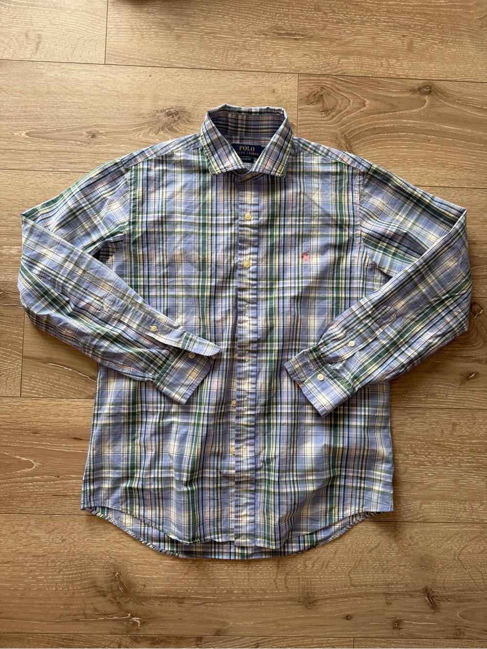 Polo by Ralph Lauren Light Blue & Green Plaid Button-Down Shirt